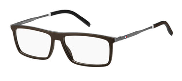 Premium Men Tommy Hilfiger Eyeglasses: TH 1847 - Matte Brown - SpecSMART Eye Clinic (Diagonal View)